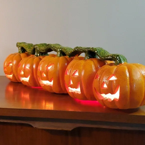 Vintage blow mold light up pumpkins